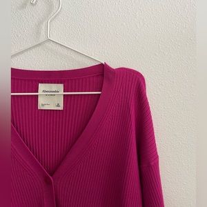 Ribbed Cardigan Barbie Pink